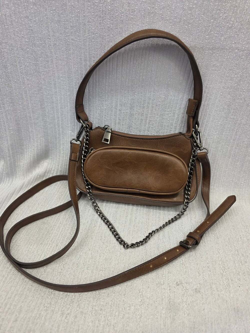 Retro Multi Pouch Pocket Chain Shoulder Crossbody Bag Brown Style NB243132